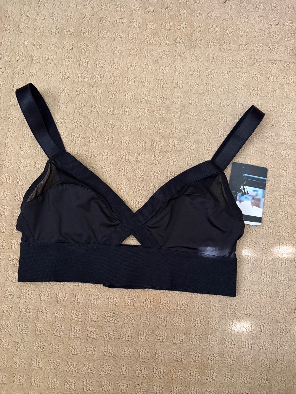 Black Rave Mesh Bralette, NWT, Size S